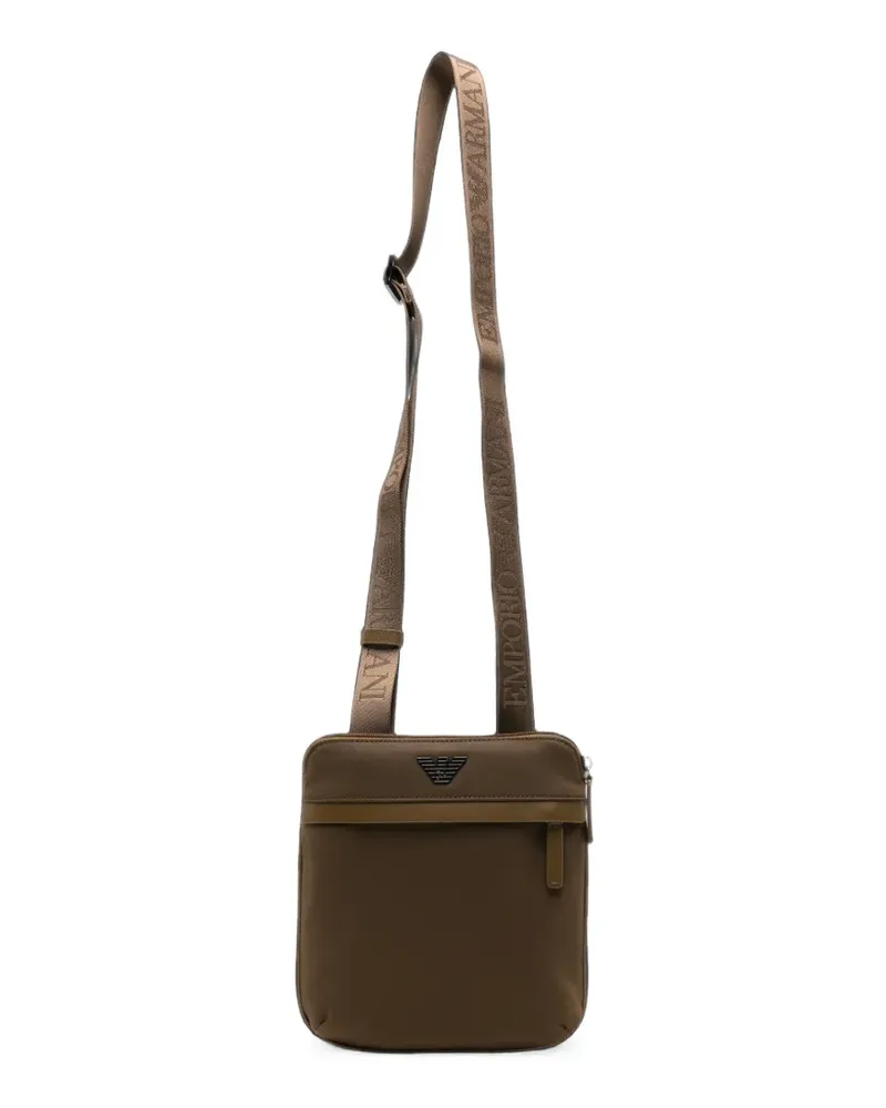 Emporio Armani logo-plaque messenger bag - Braun Braun