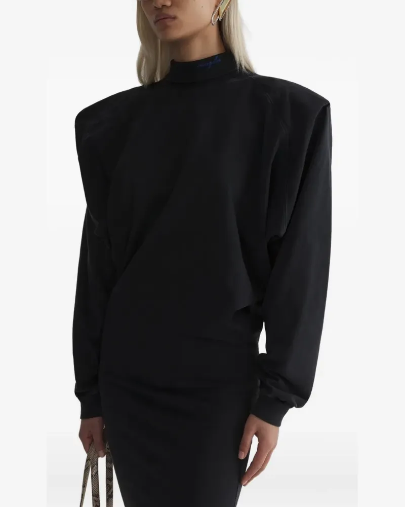 Thierry Mugler T-Shirtkleid mit Fledermausärmeln - Schwarz Schwarz