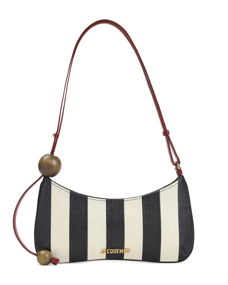 Jacquemus The Bisou Perle striped shoulder bag - Schwarz Schwarz