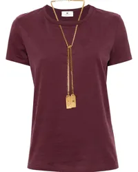 Elisabetta Franchi T-Shirt mit Rundhalsausschnitt Violett