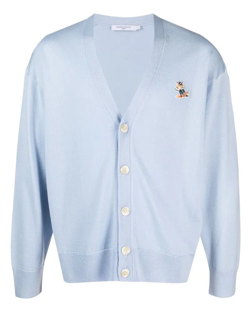 Kitsuné Fein gestrickter Cardigan - Blau Blau