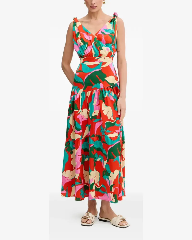 Morgan knot floral print maxi dress - Rot Rot