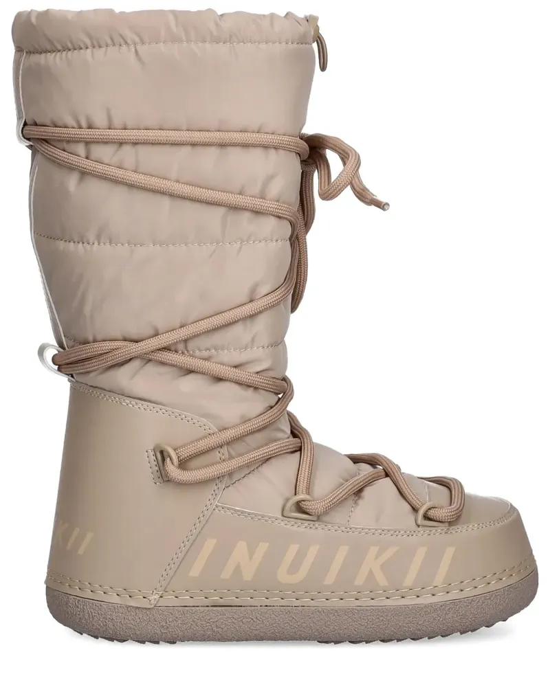 INUIKII quilted lace-up boots - Nude Nude
