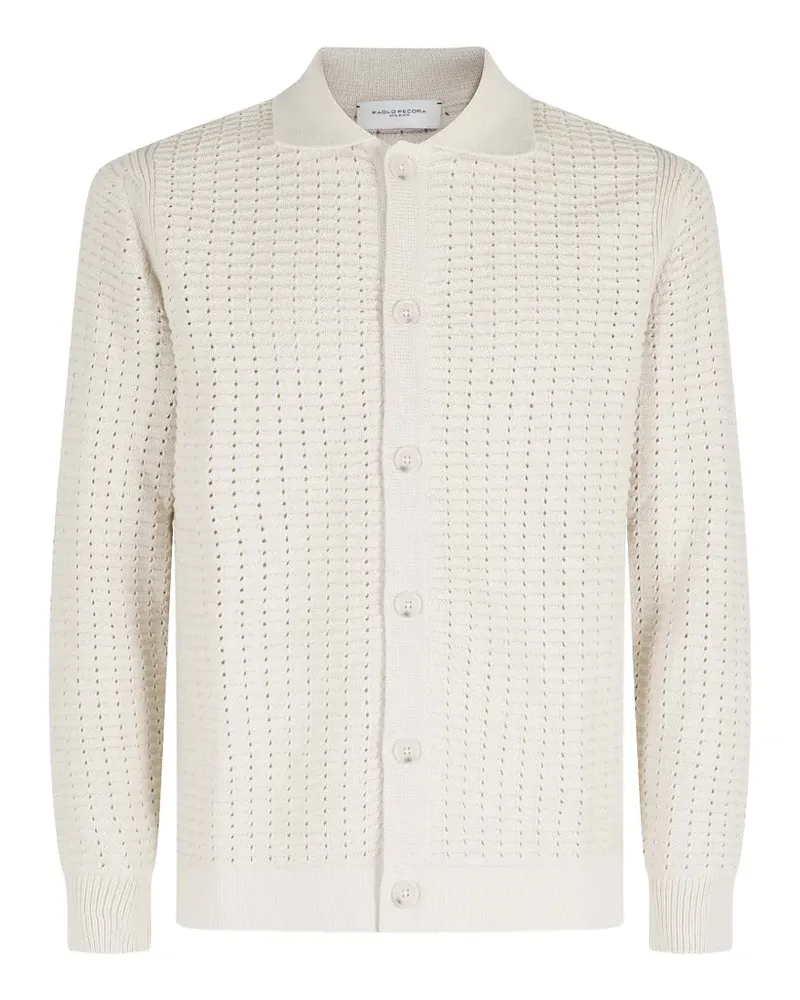Paolo Pecora Milano perforated-knit cardigan - Nude Nude
