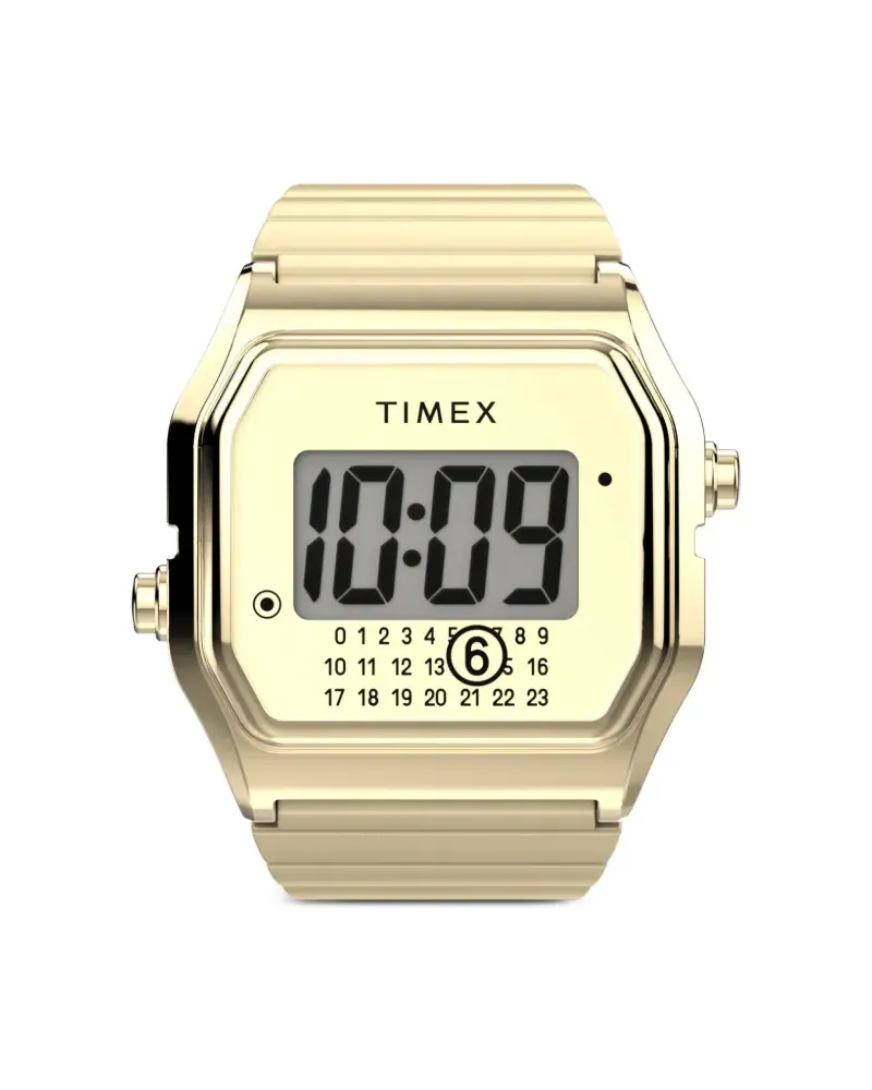 Timex x MM6 goldfarbene Armbanduhr mit Ring 25mm Gold