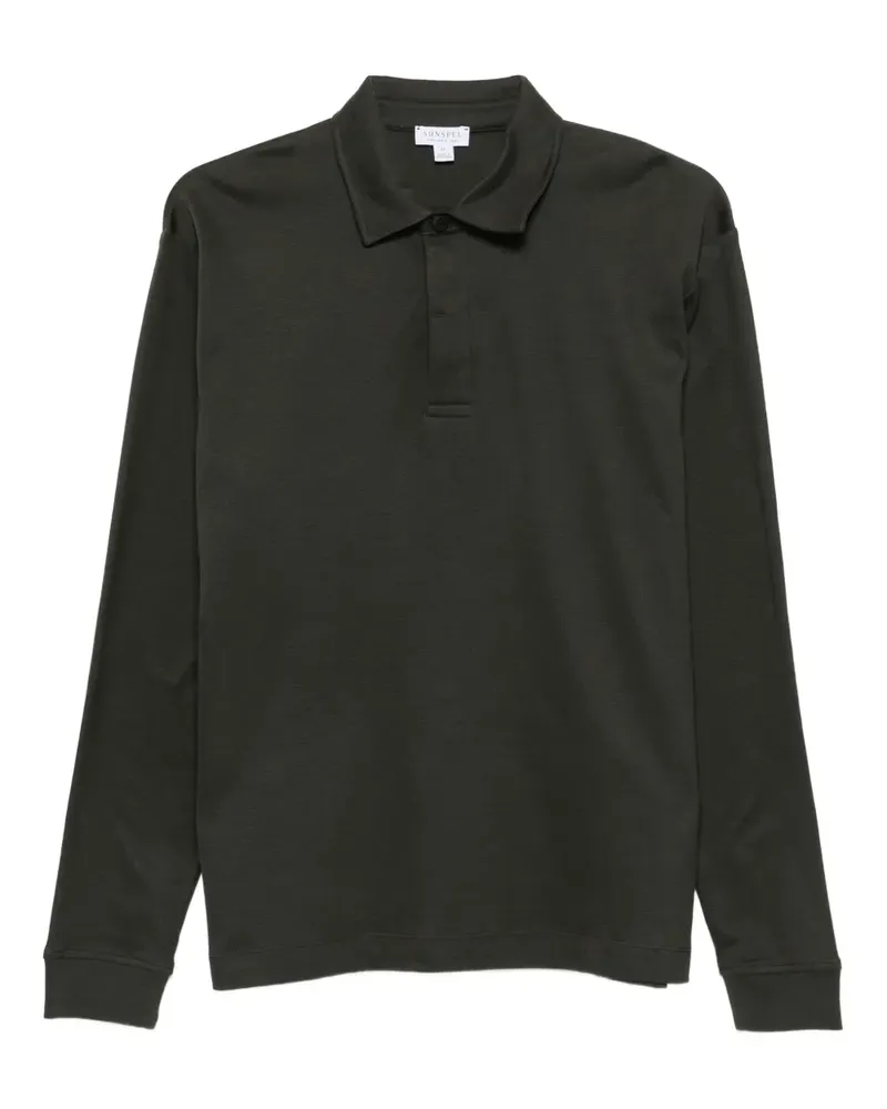 Sunspel long-sleeve polo shirt - Grün Grün