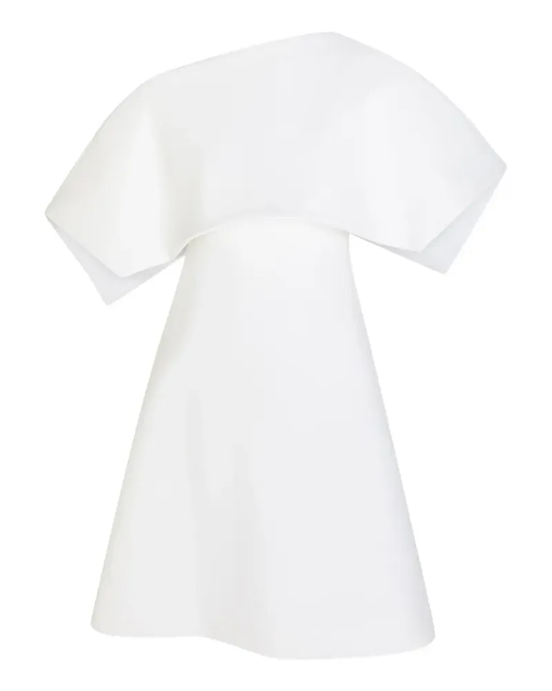A.W.A.K.E. one-shoulder cape-overlay mini dress - Weiß Weiß