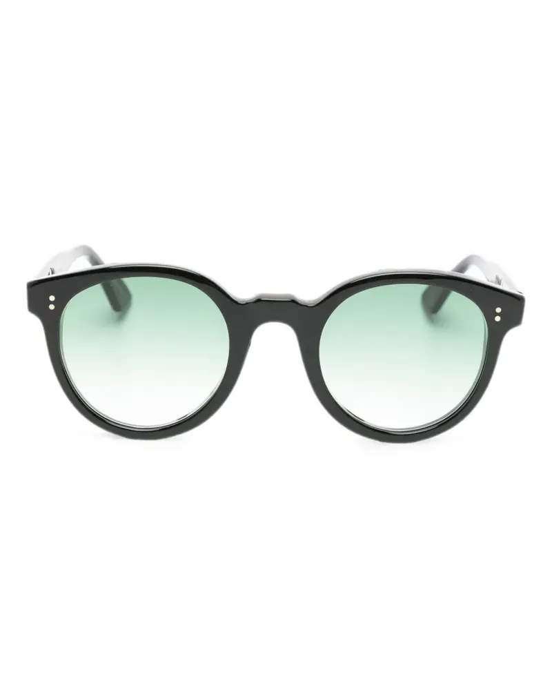 Lesca Nico Sonnenbrille mit rundem Gestell - Schwarz Schwarz