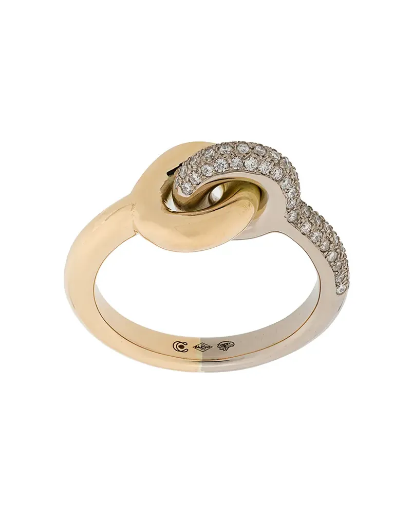 Charlotte Chesnais 18kt 'Maxi Twin Pave' Gelb- und Weißgoldring mit Diamanten Gold
