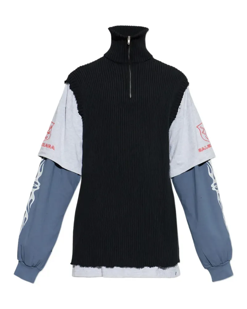 Balenciaga Pullover mit Reißverschluss - Schwarz Schwarz