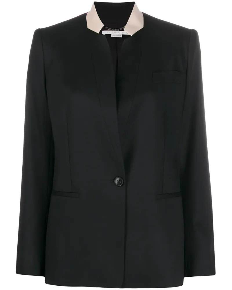 Stella McCartney Blazer mit Kontrastrevers - Schwarz Schwarz