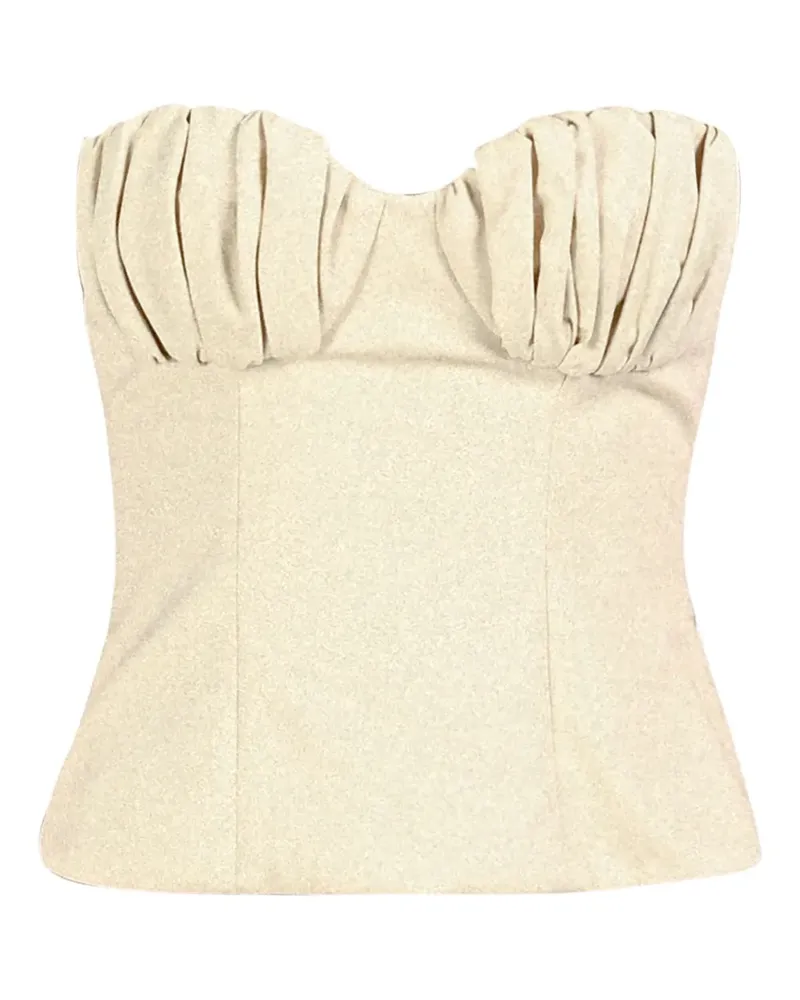 Rowen Rose ruched-bustier top - Nude Nude
