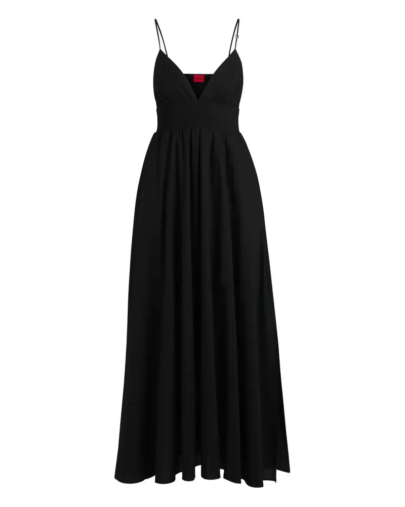 HUGO BOSS Maxikleid mit Falten - Schwarz Schwarz