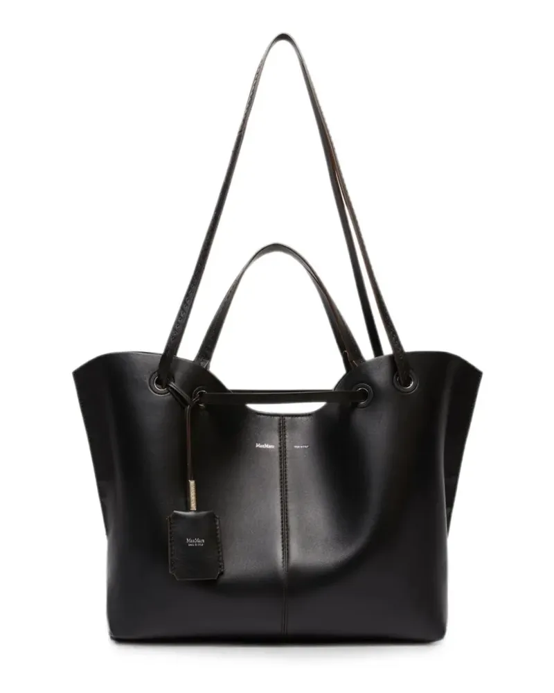 Max Mara Shopper Tote Bag aus Nappaleder - Schwarz Schwarz