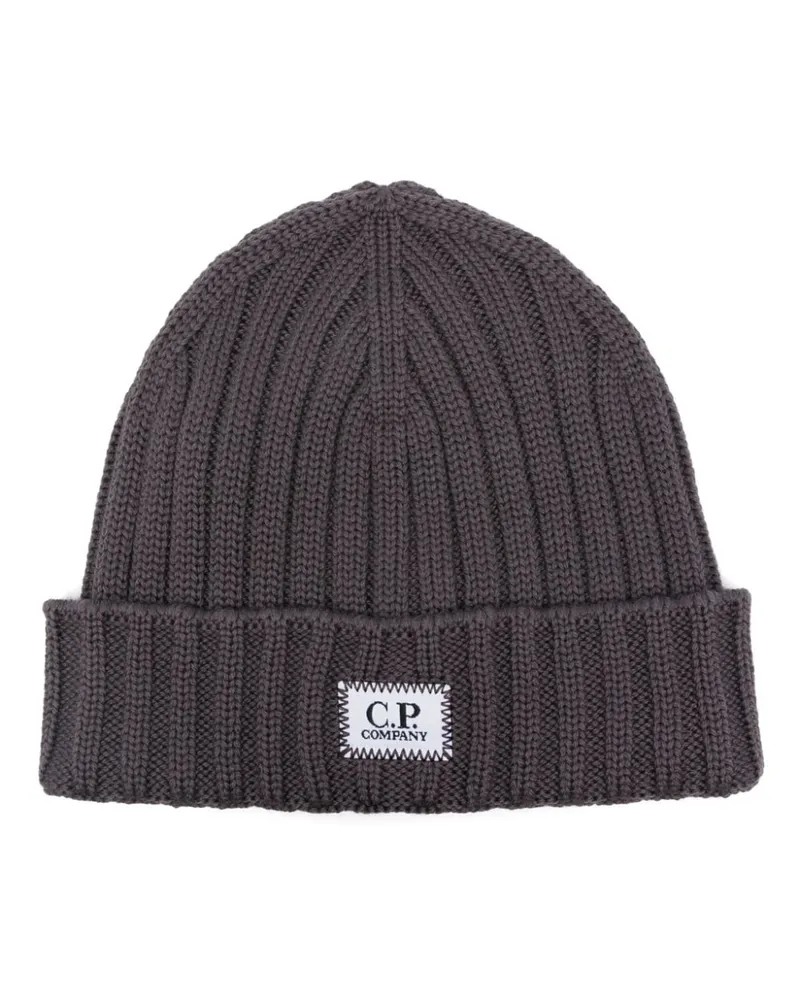 C.P. Company Beanie mit Logo-Patch Violett