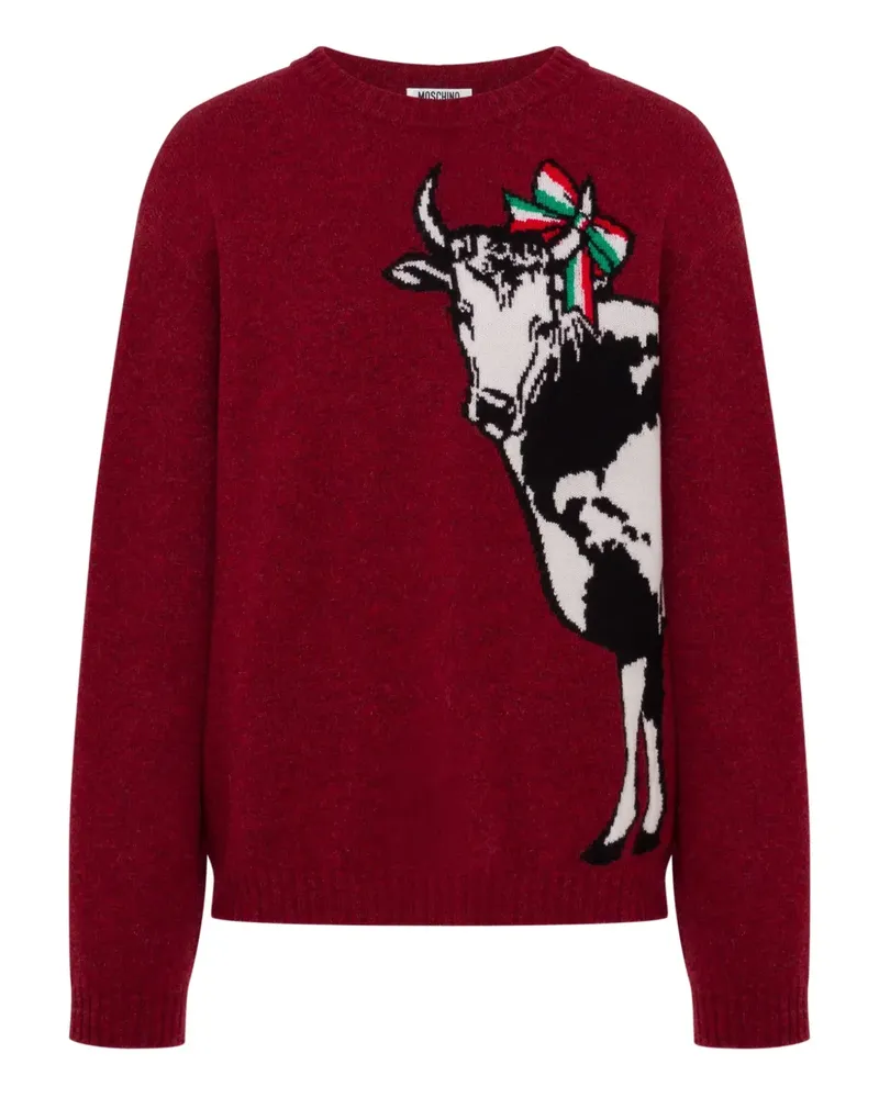 Moschino Pullover mit Kuhmotiv - Rot Rot