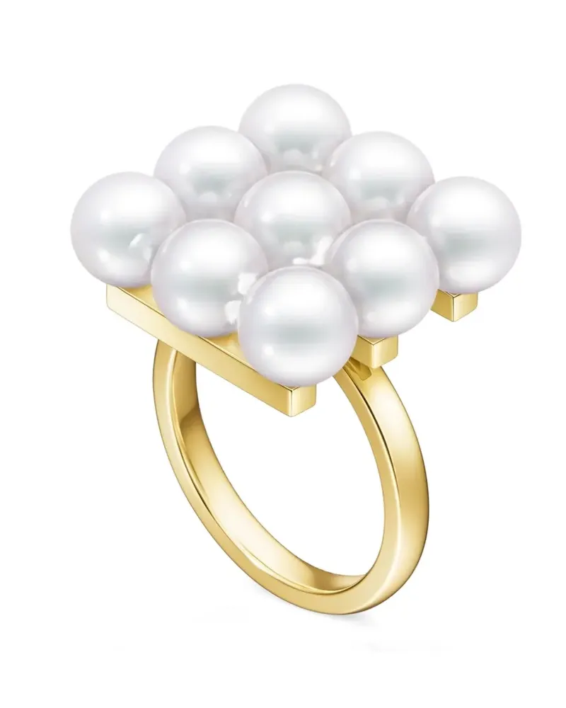 TASAKI 18kt Collection Line Balance Build Gelbgoldring mit Akoyaperle Gold
