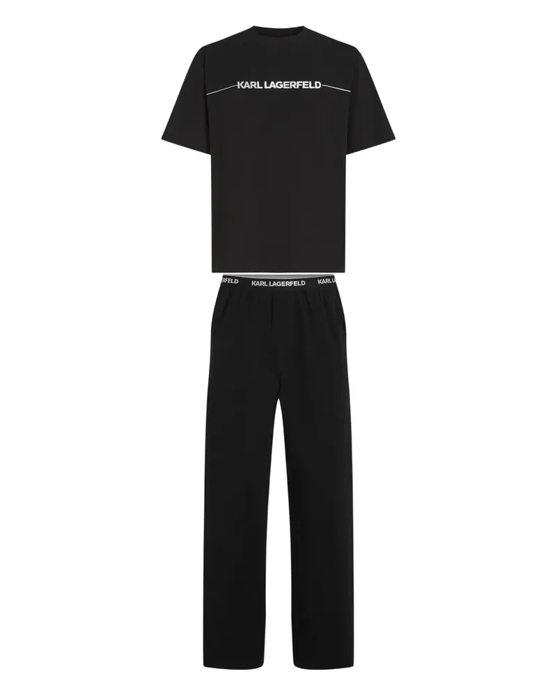 Karl Lagerfeld Pyjama mit Logo-Print - Schwarz Schwarz
