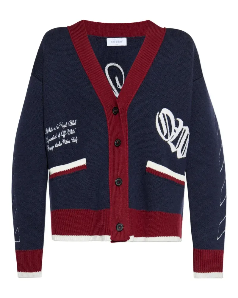 OFF-WHITE Varsity Jacquard-Cardigan - Blau Blau