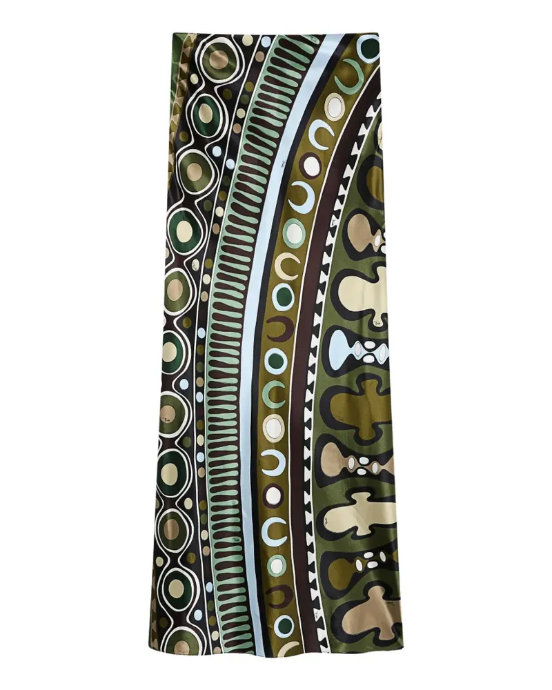 Emilio Pucci Satin-Rock mit Soleil-Print - Grün Grün