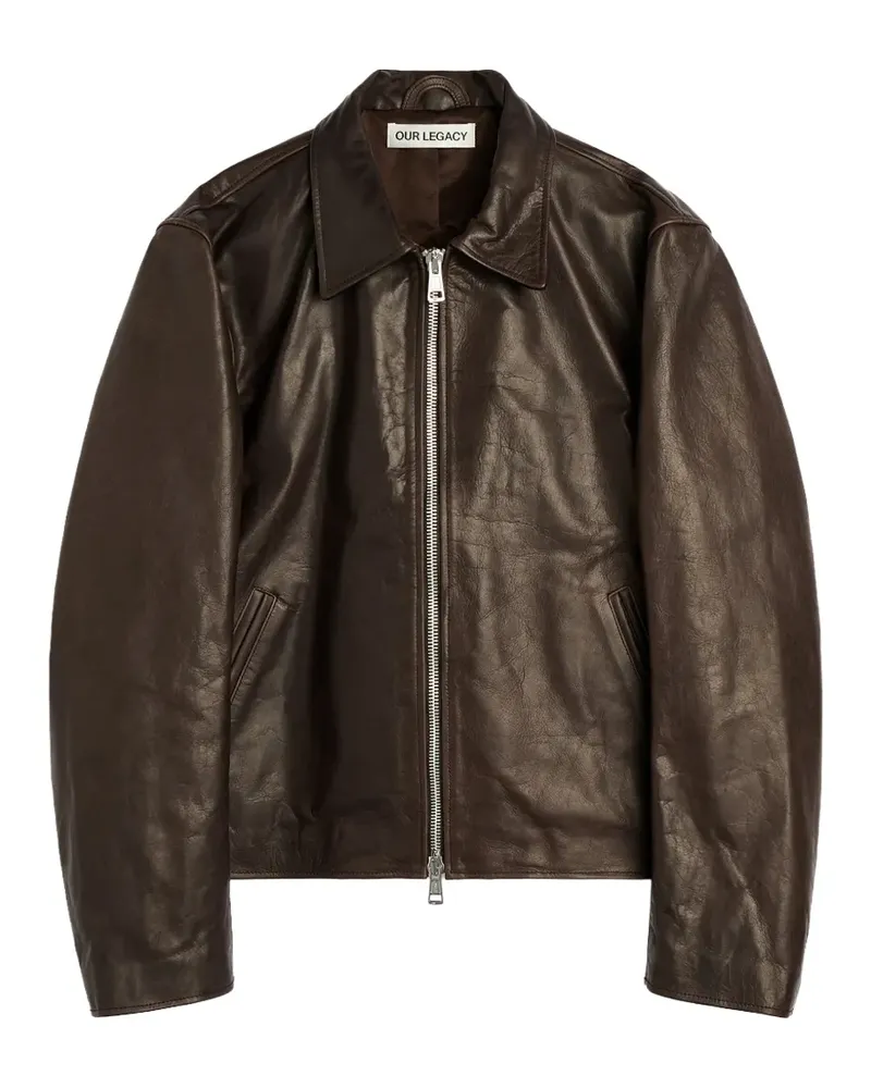 Our Legacy Gewachste Lederjacke - Braun Braun