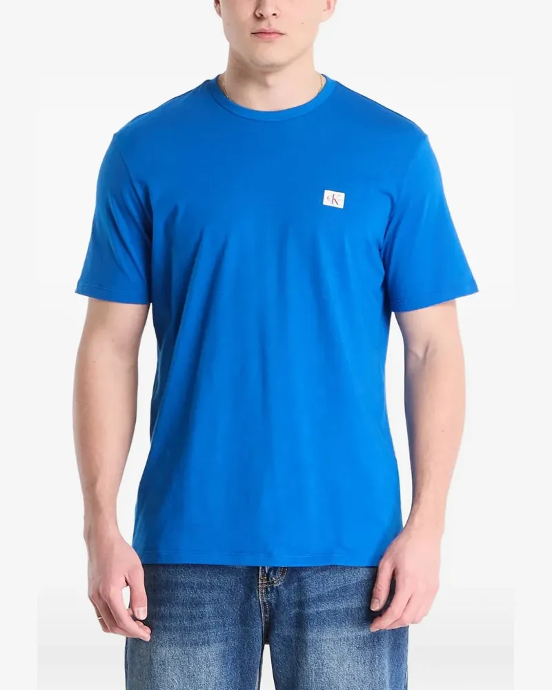 Calvin Klein T-Shirt mit Logo-Patch - Blau Blau