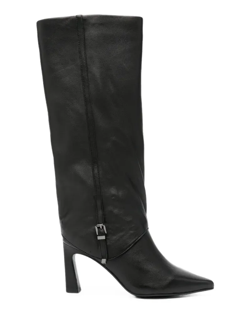 Bruno Premi Kniehohe Stiefel mit Schnallendetail und spitzer Kappe - Schwarz Schwarz