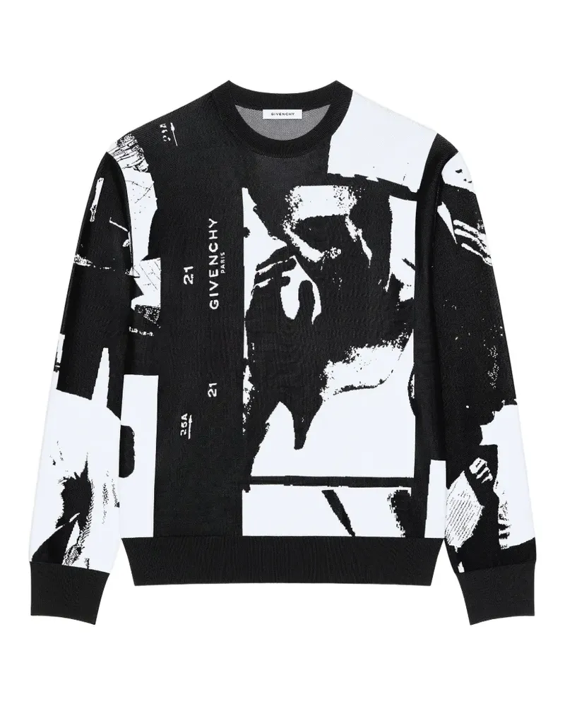 Givenchy Pullover aus Strick mit Fotografic Negative-Jacquard - Schwarz Schwarz
