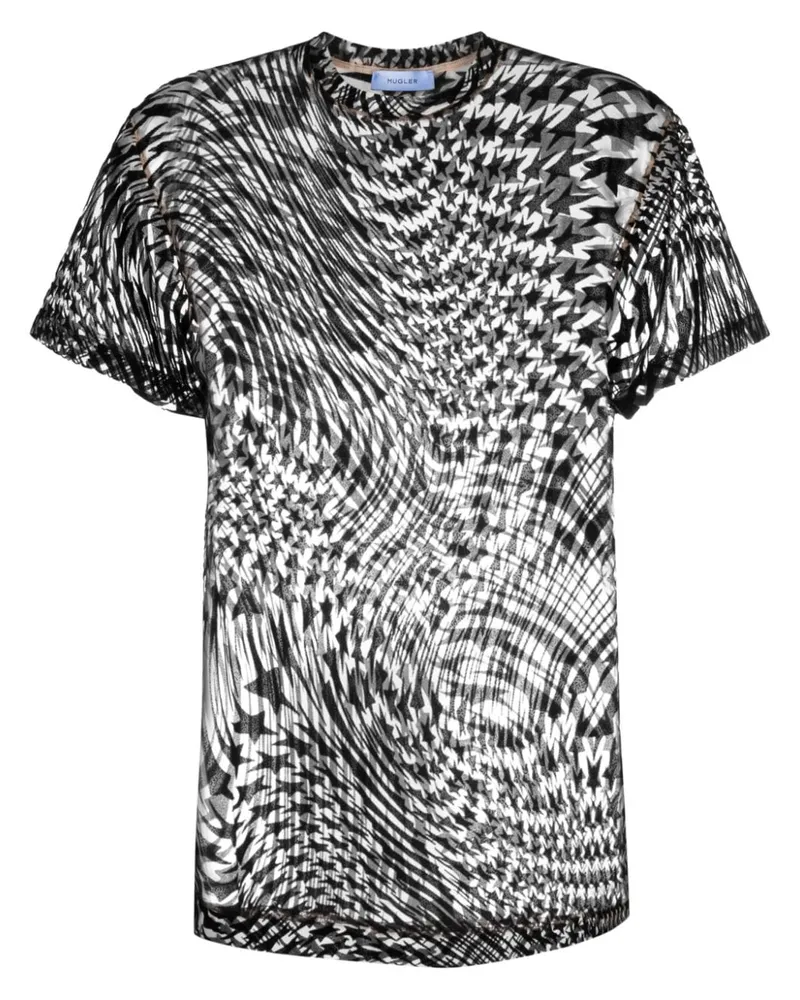Thierry Mugler T-Shirt mit Stern-Print - Schwarz Schwarz