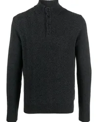 Corneliani Pullover mit Fischgrätenmuster Grau