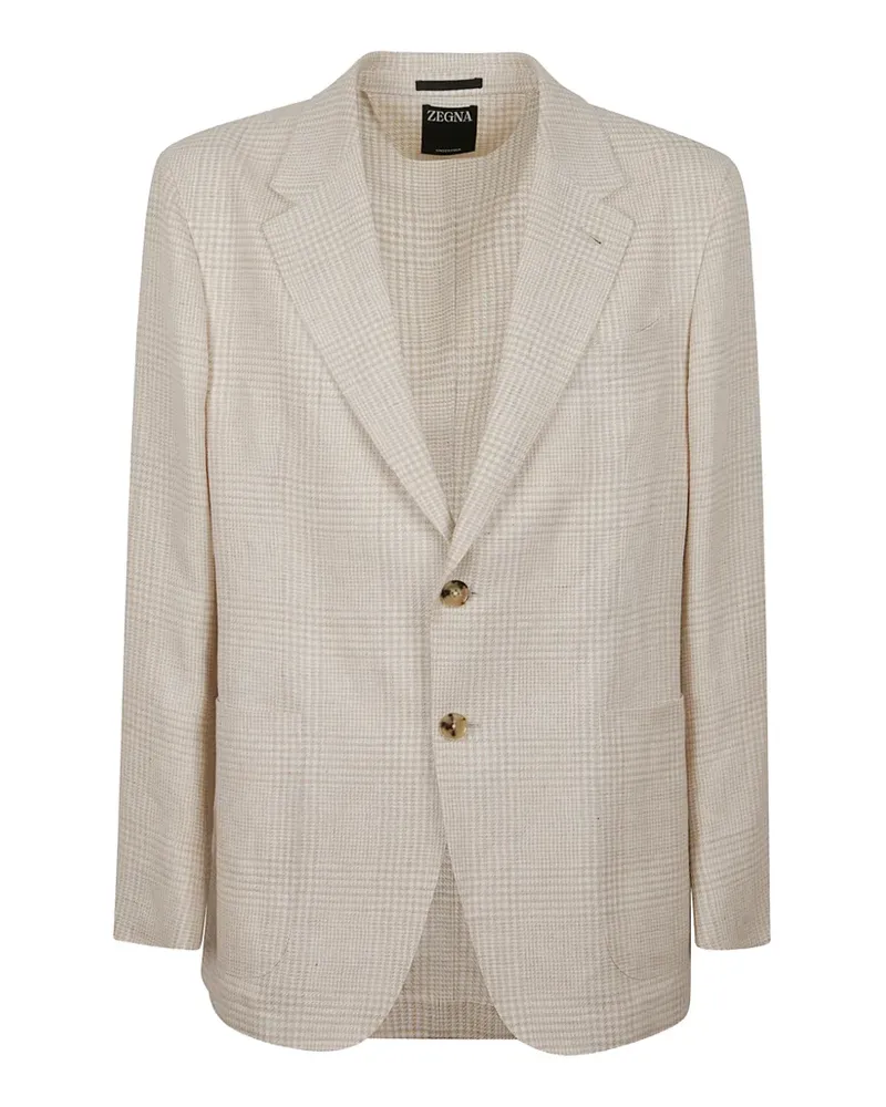Ermenegildo Zegna houndstooth-pattern blazer - Nude Nude