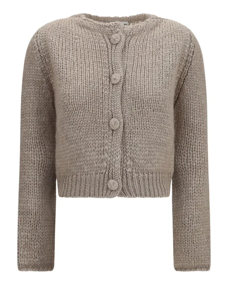 forte_forte chunky-knit cardigan - Nude Nude