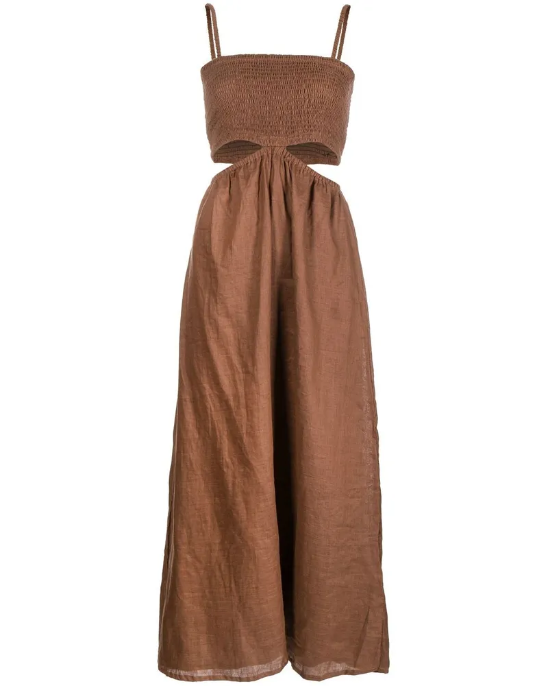 Faithfull The Brand Tayari Midikleid - Braun Braun