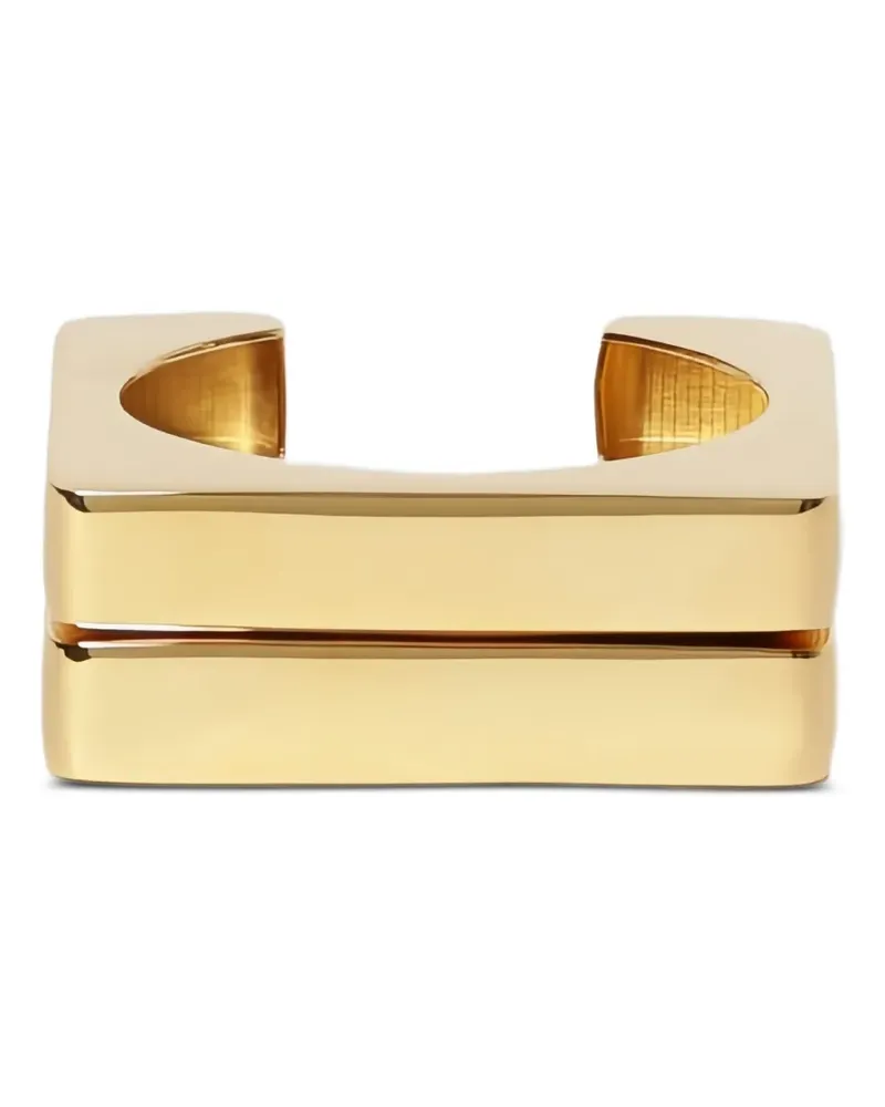 Elisabetta Franchi square-shape rigid cuff bracelets - Gold Gold