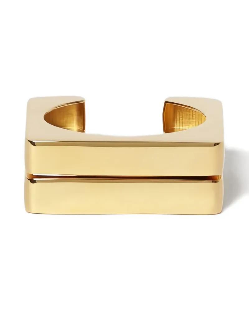 Elisabetta Franchi square-shape rigid cuff bracelets - Gold Gold