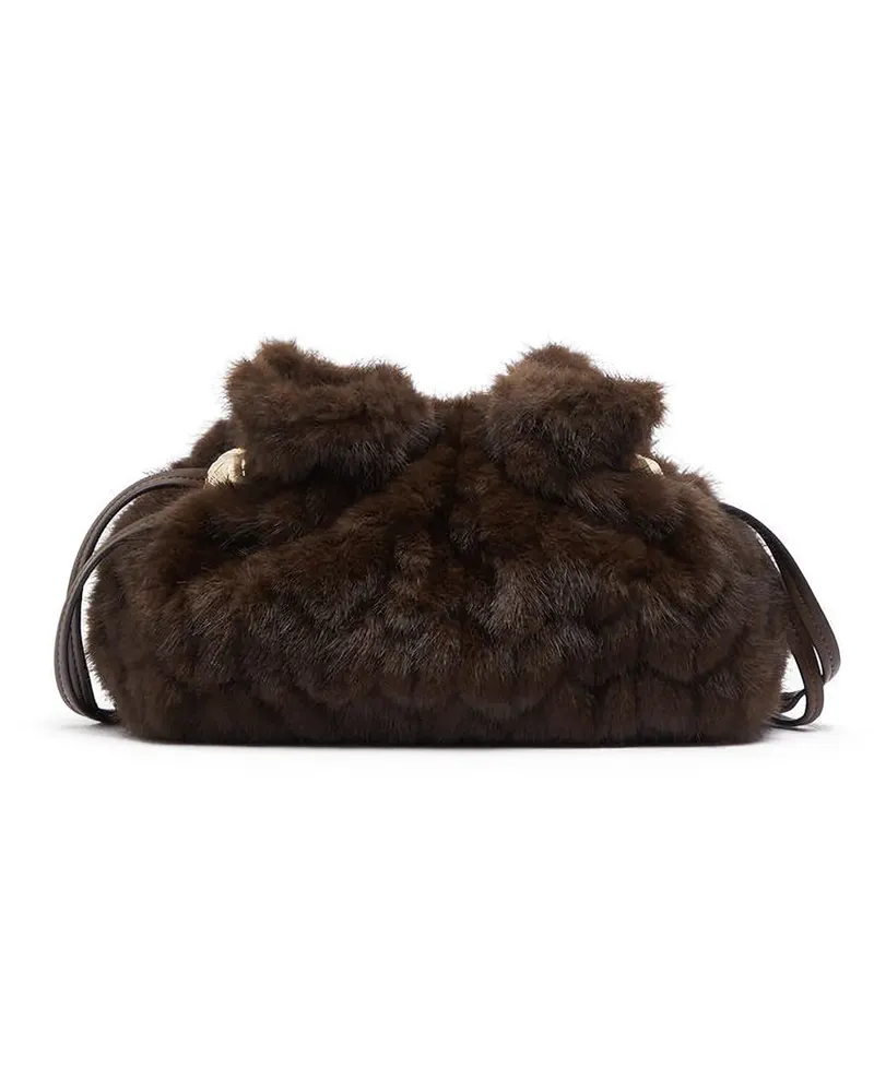 Liu Jo Kleine Clutch aus Faux Fur - Braun Braun