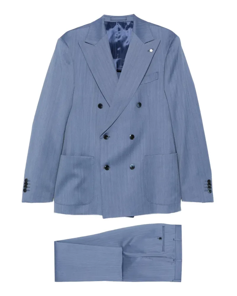 Luigi Bianchi Mantova Doppelreihiger Anzug - Blau Blau