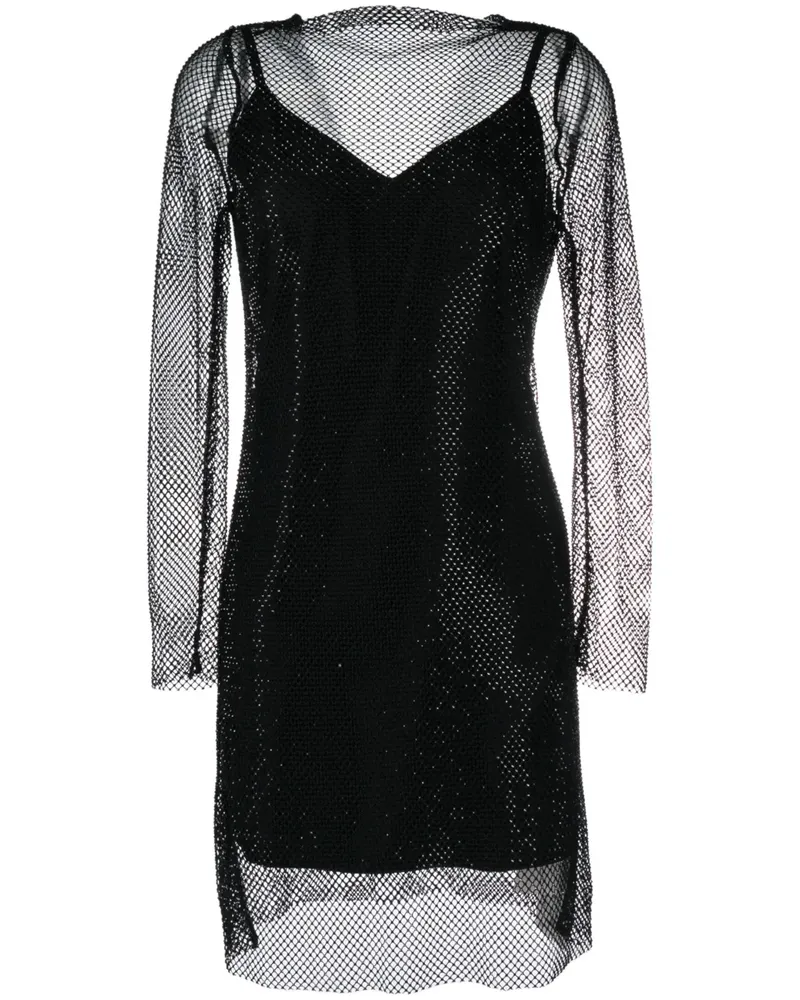 Max Mara Minikleid im Layering-Look - Schwarz Schwarz
