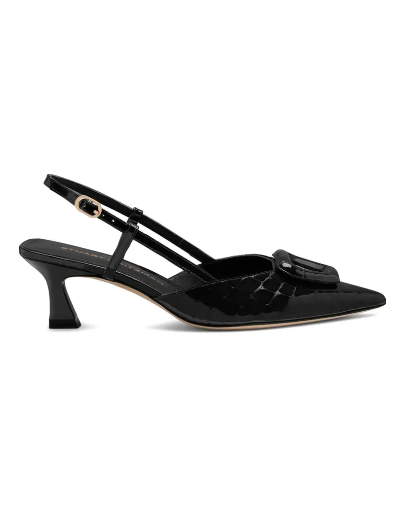 Stuart Weitzman Very Vinnie Pumps mit Kroko-Effekt - Schwarz Schwarz