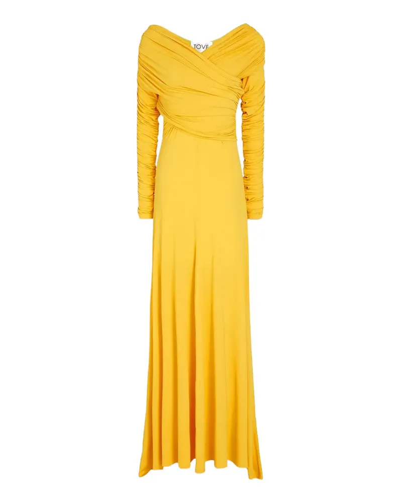 TOVE Gerafftes Aurelie Wickelkleid - Gelb Gelb