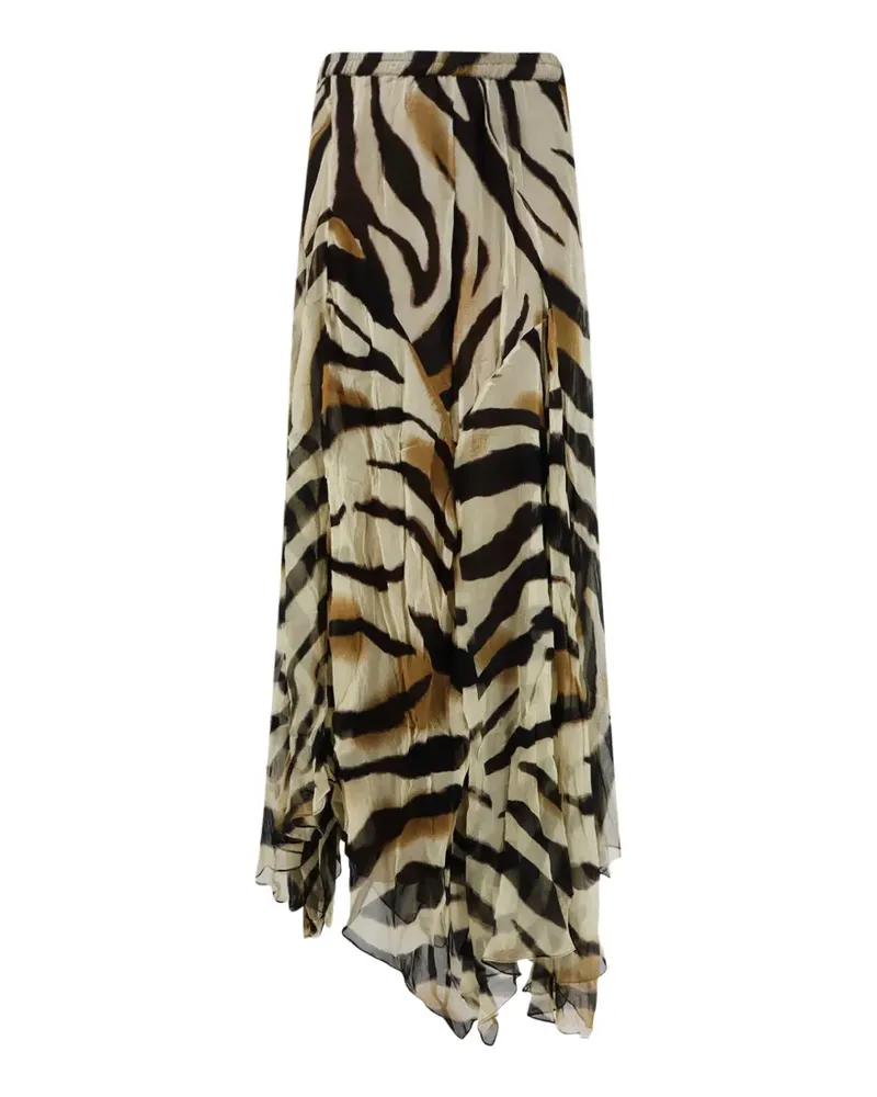 Mes Demoiselles Susu zebra-print elasticated maxi skirt - Nude Nude