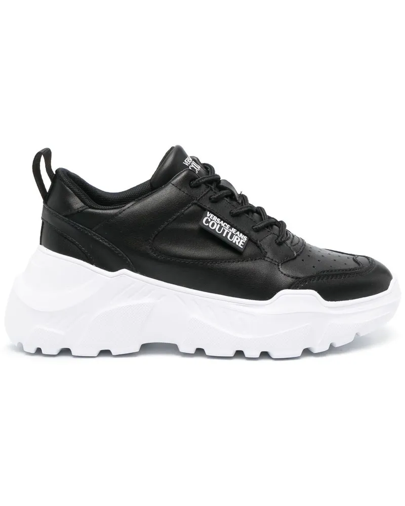 Versace Jeans Sneakers mit Logo-Patch - Schwarz Schwarz