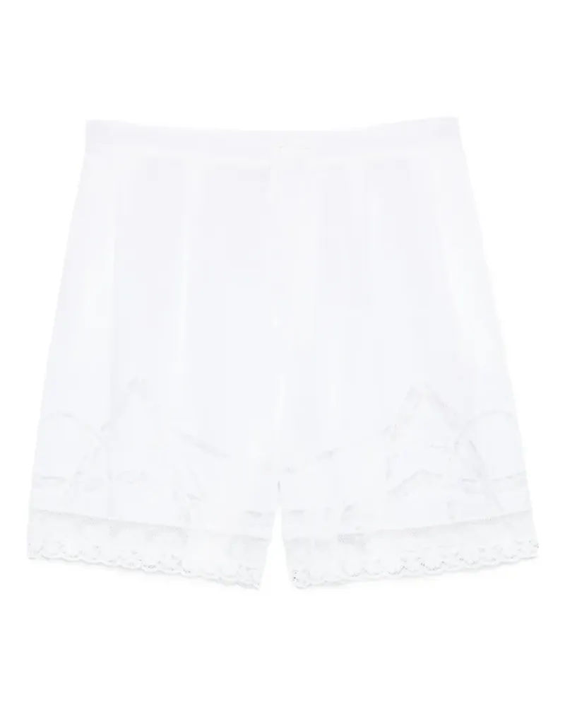 Ermanno Scervino lace-trim embroidered shorts - Weiß Weiß