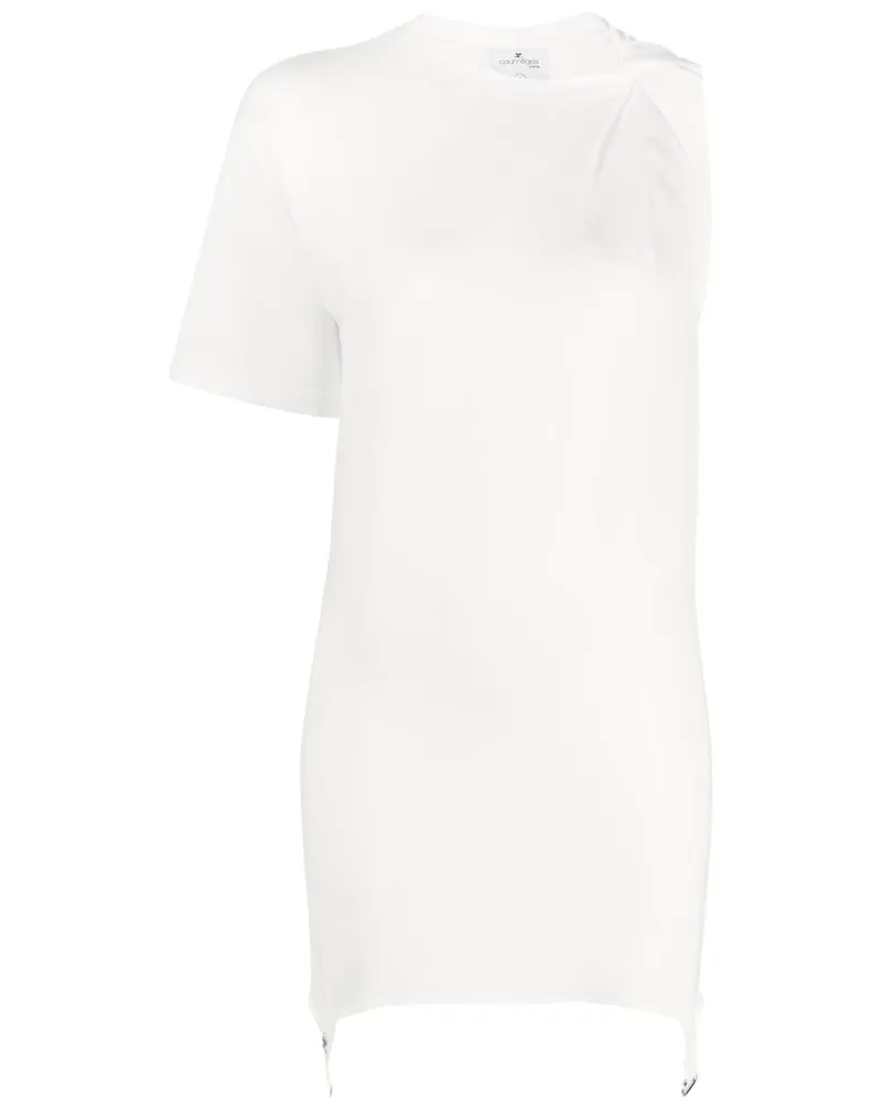 Courrèges Asymmetrisches Minikleid - Weiß Weiß