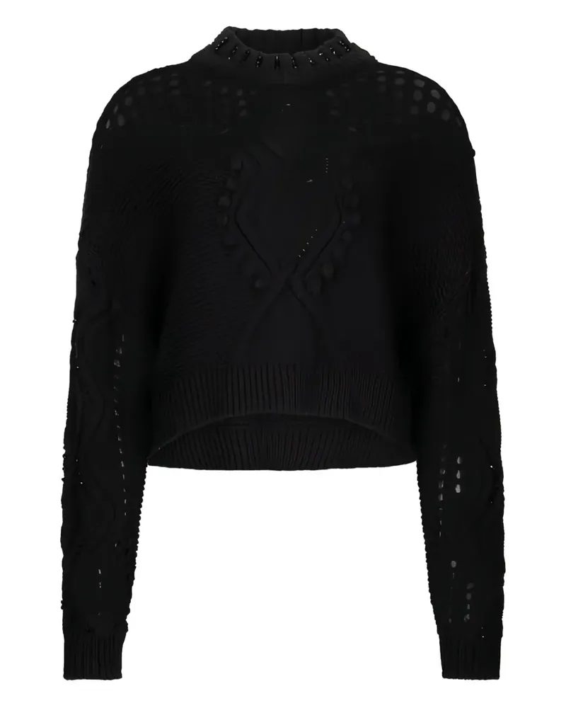 Liu Jo Wollpullover mit Lochmuster - Schwarz Schwarz