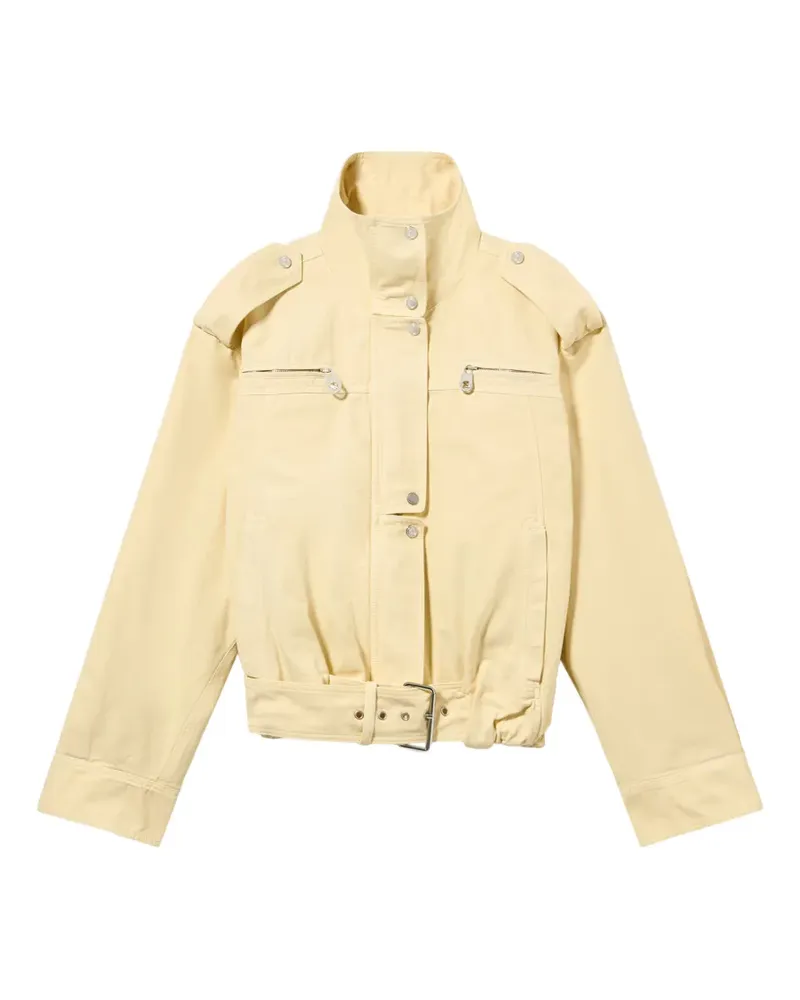 Blumarine Canvas-Jacke mit Gürtel - Gelb Gelb