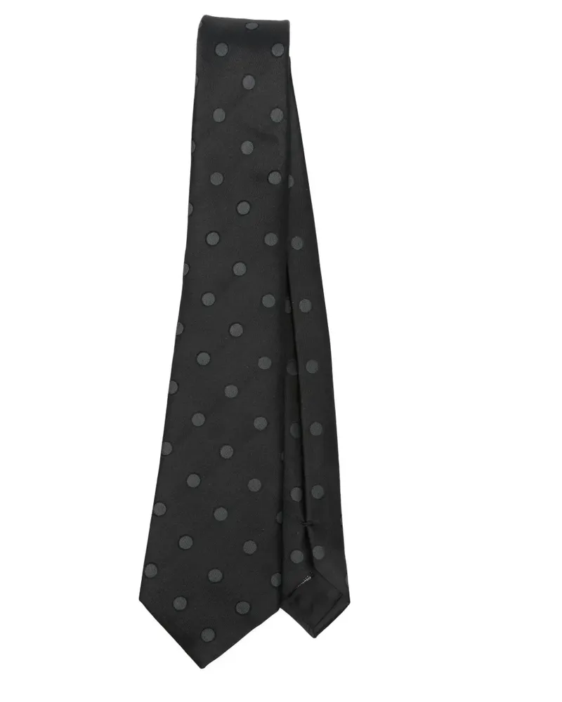 Giorgio Armani Seidenkrawatte mit Polka Dots - Schwarz Schwarz
