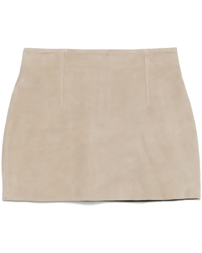 REMAIN Wildleder-Minirock - Grau Grau