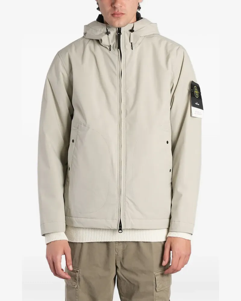 Stone Island 4100108 Soft Shell-R_E.Dye® Technology Kapuzenjacke mit wind- und wasserabweisender Membran - Nude Nude