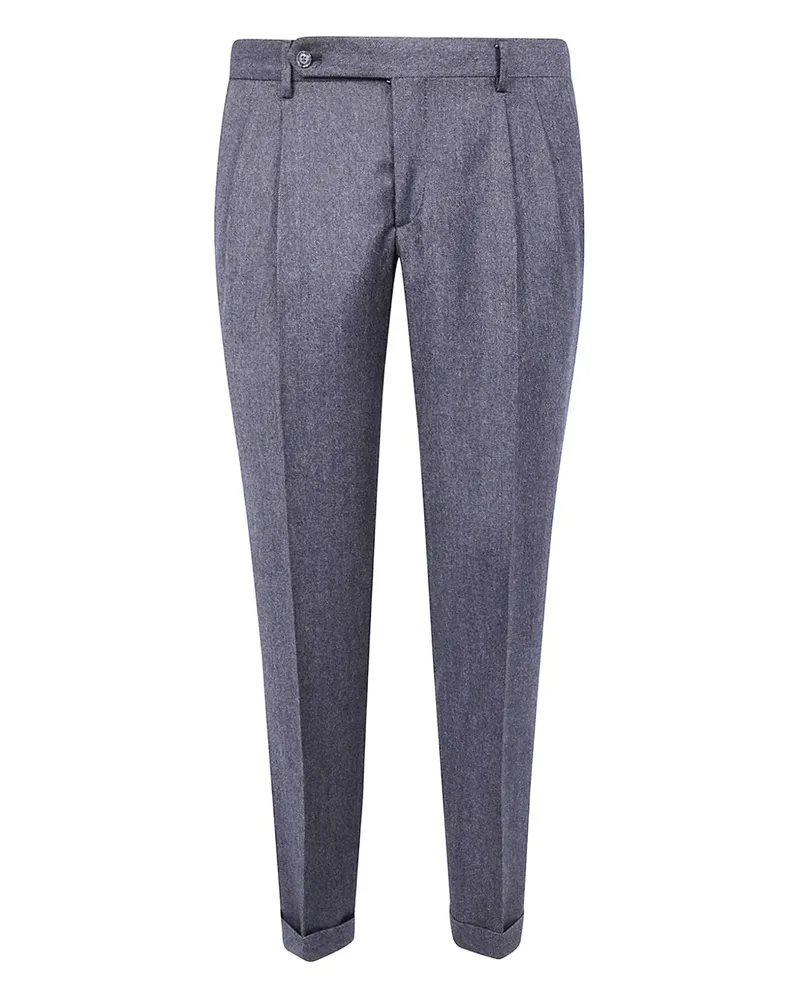 BARBA Firenze Wollhose mit Falten - Grau Grau